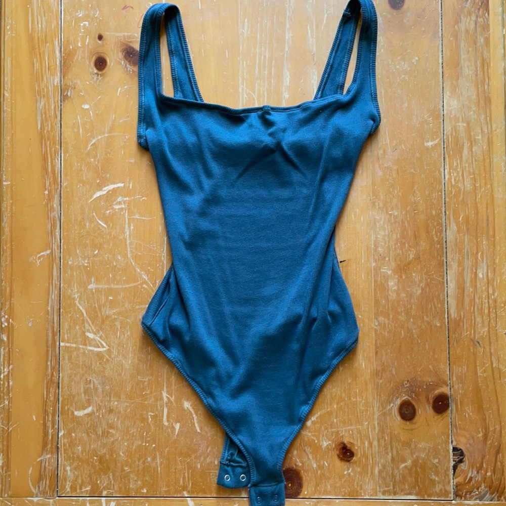 SKIMS Deep Sea Cotton Rib Bodysuit - Like New/only worn once!